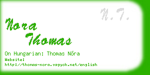 nora thomas business card